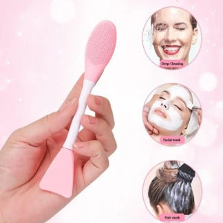 Facial Wash Brush Cleaner Skincare Double-Ended Mask Brush Applicator Massage
