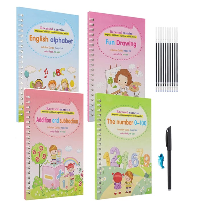 Child Practice Magic Book Pack of 4pcs with 10 refill
