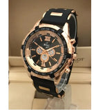 Badge Rubber Strap Analog Watch For Men / Watch For Boys