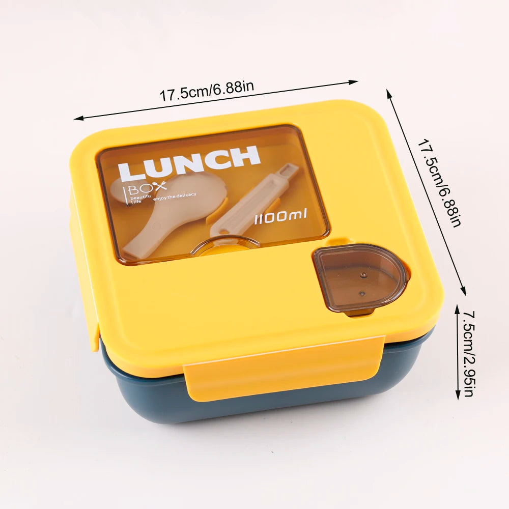 Double Compartment Lunch Box With Spoon