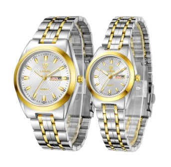 SKMEI x LIEBIG Couple Watch Men Women Fashion Date Stainless Steel Waterproof Watch