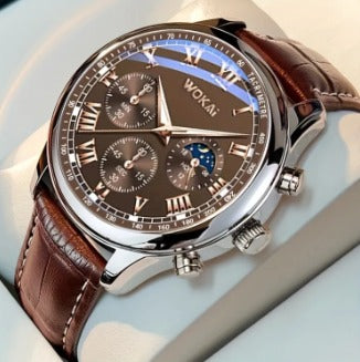 Men Business Wrist Watch Quartz Casual Belt Men's Watch Brown Watch