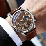 Men Business Wrist Watch Quartz Casual Belt Men's Watch Brown Watch