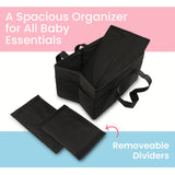Diaper Caddy Large Black: Baby Essentials Organizer