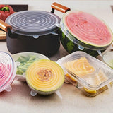 6 Pcs Silicone Cover Stretch Lids for Kitchen Microwave Food Covers Bowl Caps