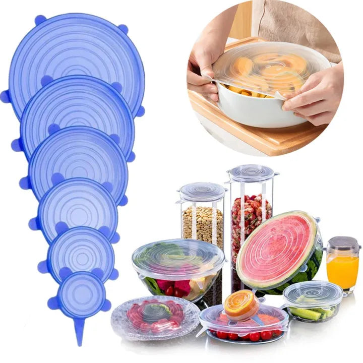 6 Pcs Silicone Cover Stretch Lids for Kitchen Microwave Food Covers Bo – bestonline.pk
