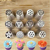 12 pcs Stainless steel Icing Pipes Nozzles